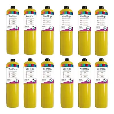 12 X Yellow MAPP /MAP+ Pro Gas Cylinder 400g Disposable Bottle Fast Delivery • £89.97