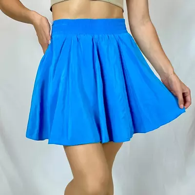 Amanda Uprichard - Silk Blue Elastic Waist Mini Skirt Size S • $40