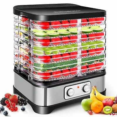 Food Dehydrator Machine 8 Trays 400W Fruit Meat Jerky Dryer Stainless Steel U.S • $59.99