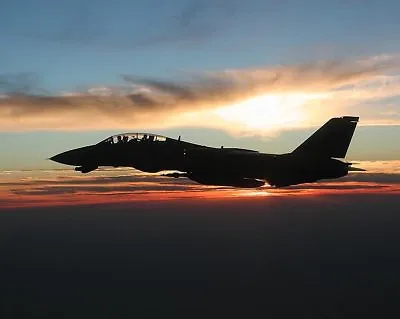 F-14 TOMCAT SUNSET IN FLIGHT NAVY 8x10 GLOSSY PHOTO PRINT • $14.99