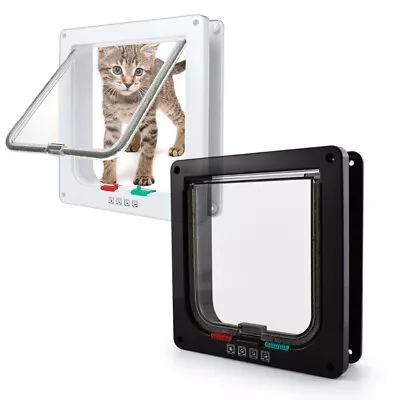 4-Way Small Pet Cat Dog Magnetic Lock Lockable Flap Door Frame Safe Magnetic ABS • $11.50