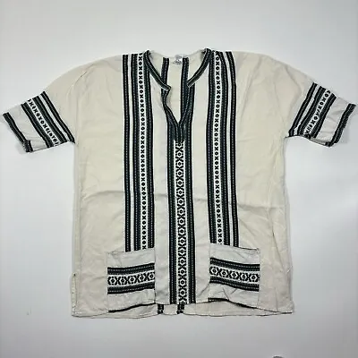 Giras Made In Greece Mens 4XL Cotton Tunic Shirt Stripe Pullover  Vintage • $49.99