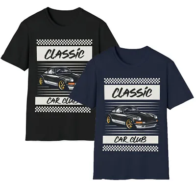 Mens Big Size Classic Car Racing Cotton T- Shirt Short Sleeve Casual M-4XL • £10.79