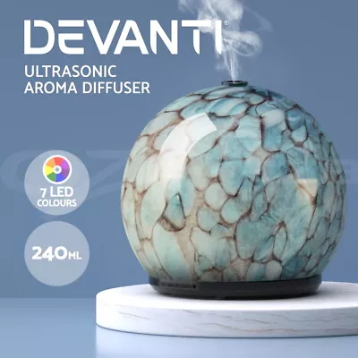 Devanti Aromatherapy Diffuser Aroma Essential Oil Air Humidifier LED Light Glass • $36.95