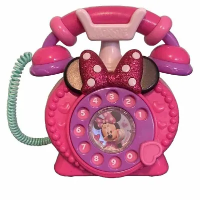 Disney Junior Minnie Mouse Ring Me Rotary Phone Pink Lights & Sounds • $9.99