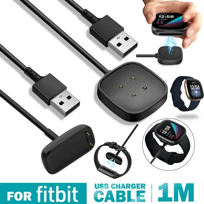 USB Charger Cable For FitBit Charge 6 5 4 3 2 Ace Inspire Versa Luxe Ionic Sense • $8.88