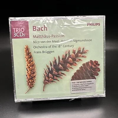 Bach St. Matthew Passion Matthaus Frans Bruggen [Philips 3 CD Box Set] SEALED • $25