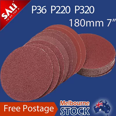 180mm / 7  P36/220/320Grit Plaster Drywall Sanding Discs Abrasive Pads Hook Loop • $8.99