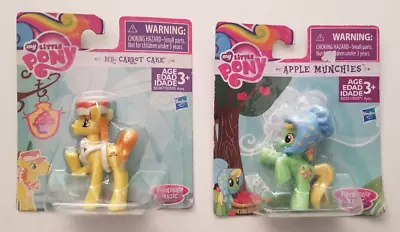 Set Of 2 NEW My Little Pony Mini Figure Toys Mr Carrot Cake & Apple Munchies • $15.99