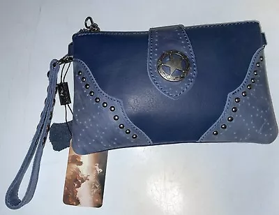 Montana West Genuine Leather Navy Blue Wristlet • $25