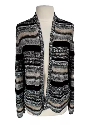 FYLO Womens Open Front Cardigan Sweater Jacket Size M Multi-Color Metallic 105P • $23.19