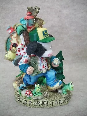 Camping Is Too Much Of A Good Thing - Humorous- Mary Moo Moo Cow Figurine • $40