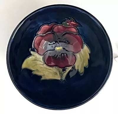 £39.95 • Buy Moorcroft 'Pansy' Small Footed Bowl Part Queen Mary Label Collection Starter