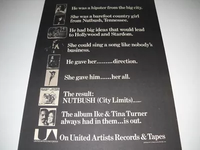 IKE & TINA TURNER He Was/She Was He Had/She Could He/She... 1973 Promo Poster Ad • $9.95