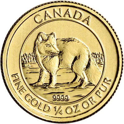 2014 Canada Gold Arctic Fox $10 - 1/4 Oz - BU • $589.57