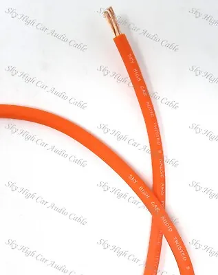 8 Gauge OFC AWG ORANGE Power Ground Wire Sky High Car Audio By The Foot GA Ft  • $1.35