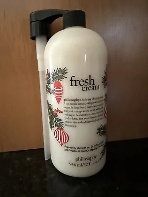 Philosophy Fresh Cream Shampoo Shower Gel And Bubble Bath - 32 Oz. New Unopened • £28.50