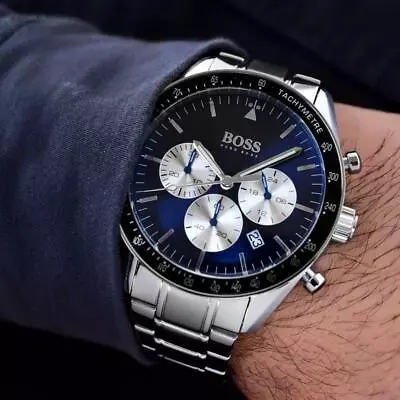 £93.49 • Buy New Genuine Hugo Boss Supernova Hb1513630 Stainless Steel Silver Blue Mens Watch