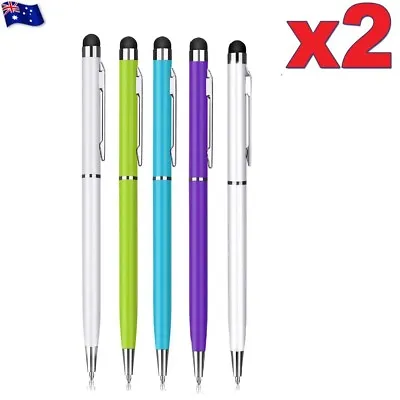 £4.01 • Buy 2X Capacitive Touch Screen Stylus Ball Point Ink Pen For IPhone IPad Tablet
