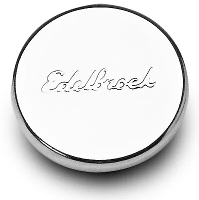 Edelbrock EDE4415 Oil Fill Cap Round 1-1/4 Valve Cover Hole Push-On Steel Chrome • $25.32