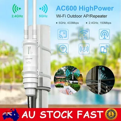 $64.59 • Buy 2.4/5Ghz 600Mbps High Power Outdoor WIFI Router Repeater Extender Signal Booster
