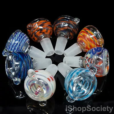 $9.99 • Buy Colorful Slide Bowl 14mm Water Pipe Hookah Head Piece Thick Glass Slide Bowl
