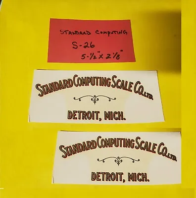 (2) Standard Computing Co. Antique Scale Decals (2)  #s-26 • $10