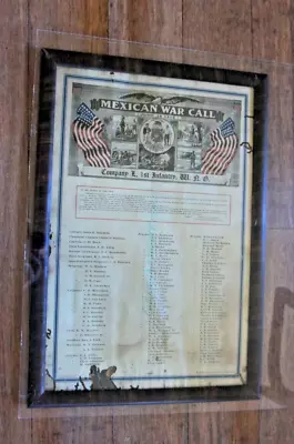Antique 1916 MEXICAN WAR CALL Company L 1st Infantry W.N.G. Genealogy Poster • $75