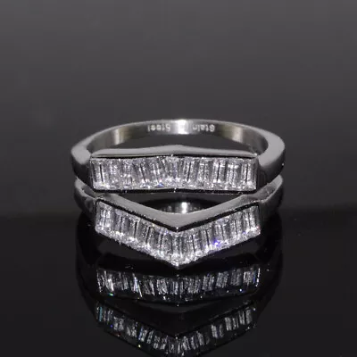 Stainless Steel T Zircon Band Rings Lover Wedding Engagement Ring Never Fade • $9.89