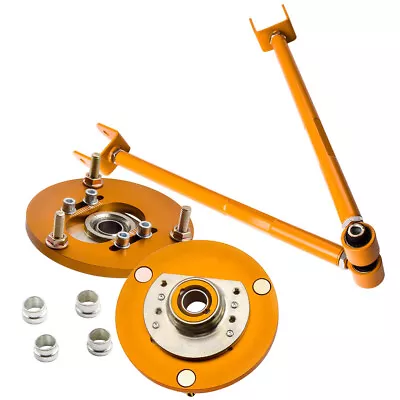 Rear Camber Control Arms + Front Camber Plate Top Hats Gold For BMW E46 Z4 X3 • $166.99