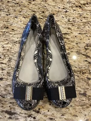 Melissa + Jason Wu Bow Jellies Flats Ballet Size 8 Snake Print • $30