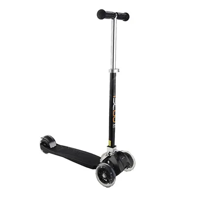 Go Scoot Kids Folding 3 Flashing Wheels Kick Push Scooter Kickboard T-Bar Black • $79