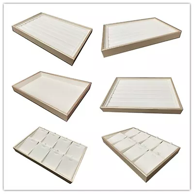 Champagne PU Brushed Ring Pendant Jewellery Display Tray Organizer Showcase • $24.99