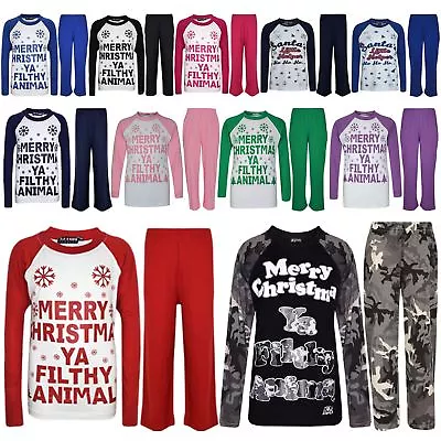 Kids Girls Boys PJ'S  YA FILTHY  Printed Christmas Pyjamas New Age 5-13 Years • £12.99
