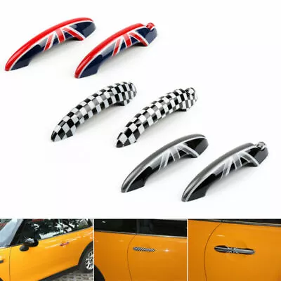 Union Jack UK Flag Checkered Door Handle Cover For Mini Cooper R50 R52 R53 F8 • $25.29