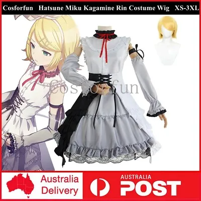 Vocaloid Hatsune Miku Kagamine Rin Costume Cosplay Wig JK Uniform Dress Up Party • $61.39