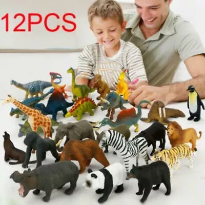 12pcs Figures Sea Zoo Animal Safari Set Wild Ocean Small Plastic Model Kids Toys • £7.19