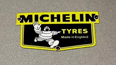 Vintage 12” Michelin Man Tires Porcelain Sign Car Gas Auto Oil • $109.99