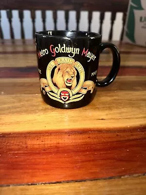 MGM Metro Goldwyn Mayer Black Coffee Mug Lion Logo Dakin VINTAGE 1989 Japan • $11