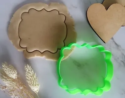 3D Plaque Cookie Cutter Biscuit Dough Icing Shape Cupcake Fondant Clay Sugar 9cm • £4.99