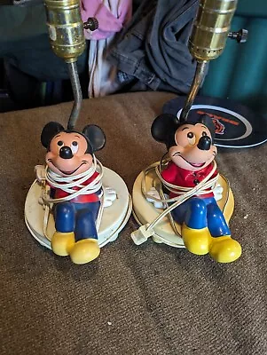 2 Vintage Disney Mickey Mouse Lamp Without Shade • $25