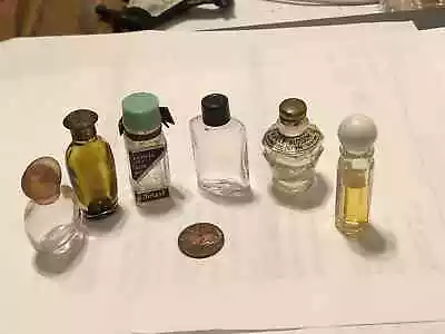 Miniature Glass Perfume Bottles Set Of 5  All Glass • $12.32