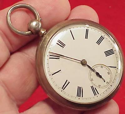 Vintage 48MM 14S CRESCENT GARDENS WALTHAM KEYWIND KEYSET STERLING POCKET WATCH • $159.99