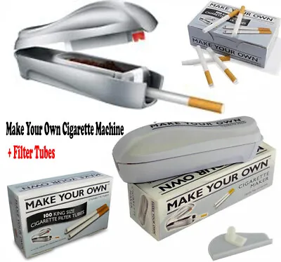 Make Your Own Cigarette Maker Concept Filling Machine + Filter Tubes King Size • £5.40