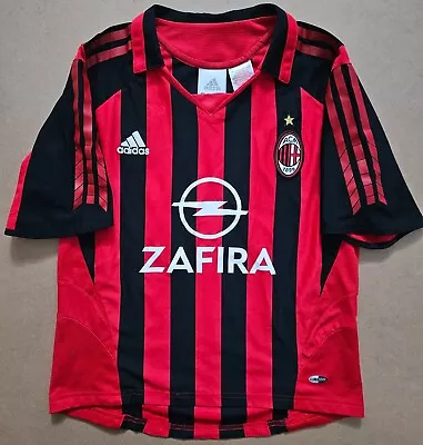 Authentic 2005/06 AC Milan FC Home Shirt. Children Size 28-30 Chest. Lovely Cond • £14.99