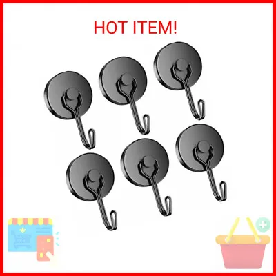 6 Pack Magnetic Hooks Heavy Duty 35LBS Swivel Swing Neodymium Magnet Hooks Str • $8.80