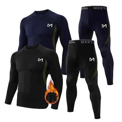 Mens Thermal Sport Underwear Set Long Johns Top Bottom Trouser Shirt Long Sleeve • £18.99