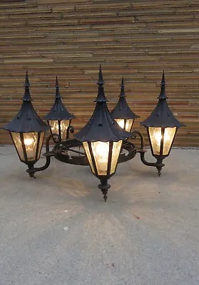 Vintage Storybook Tudor 5 Light Chandelier • $1200