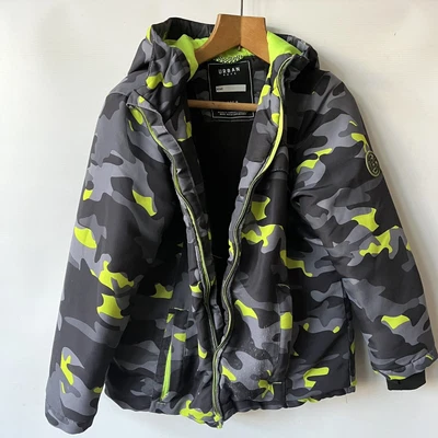 £4.95 • Buy Urban Boys Camo Explorer Warm Jacket Coat Green Fleece Line Hood 8 Yr Broken Zip