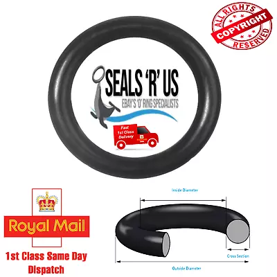 2mm Cross Section O-Rings NBR Nitrile Rubber 2mm - 40mm ID Oil Resistant Seals • £2.30